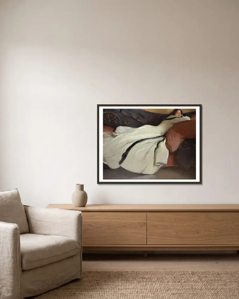 Ruhe von John White Alexander gerahmt an einer Wand