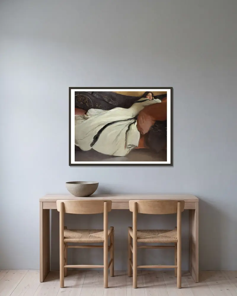 Ruhe von John White Alexander gerahmt an einer Wand