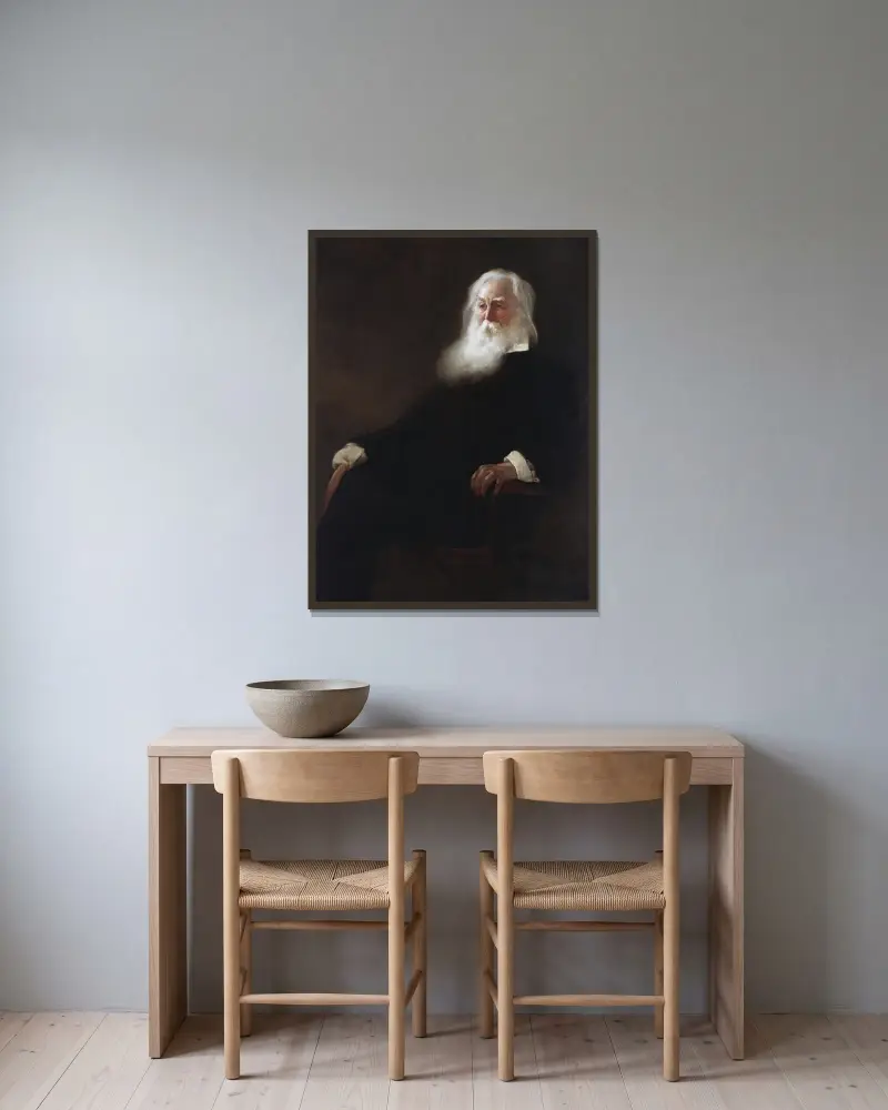 Walt Whitman, John White Alexander v rámu na stěně