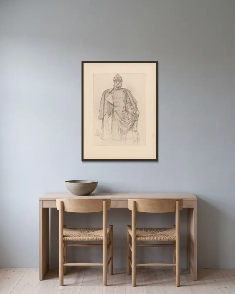 Unser Bismarck Pl.053 av Christian Wilhelm Allers inramad på en vägg