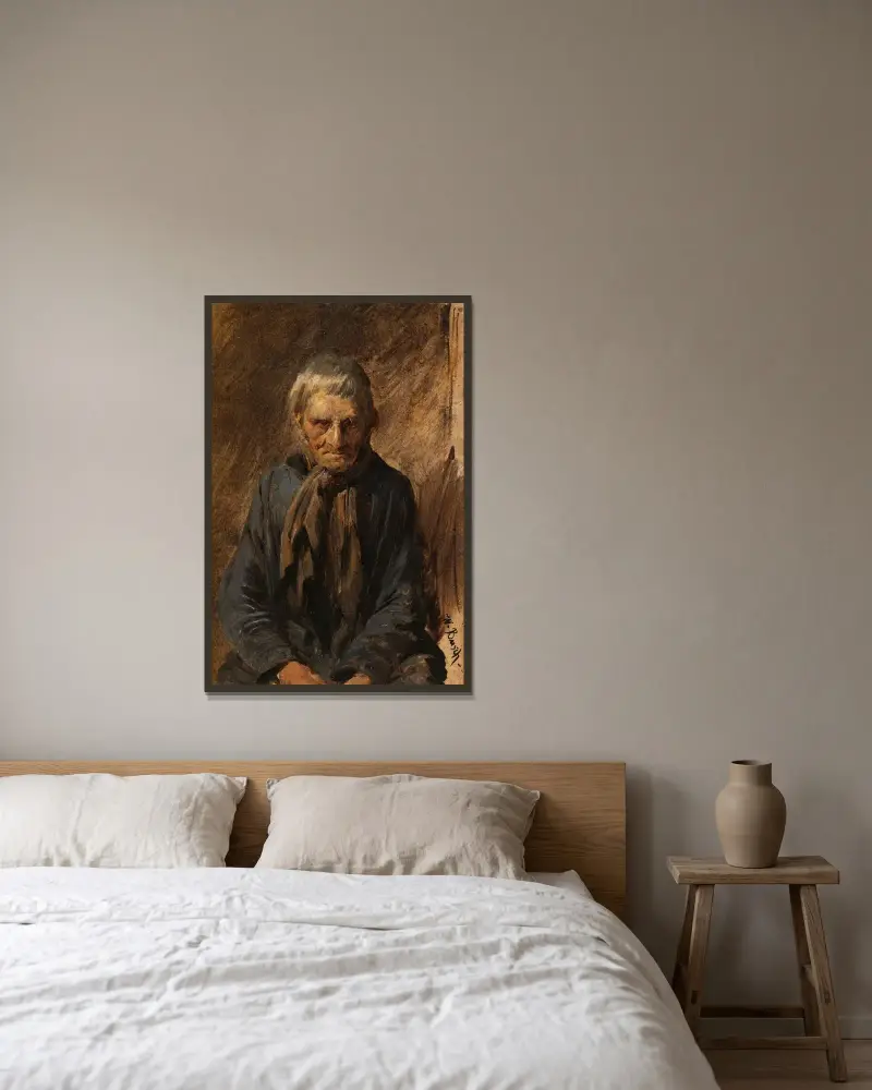 Bauer aus Wiedensahl av Wilhelm Busch inramad på en vägg