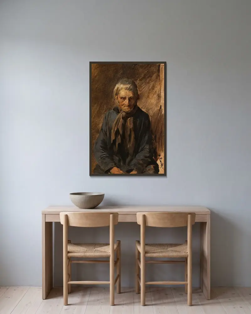 Bauer aus Wiedensahl av Wilhelm Busch inramad på en vägg