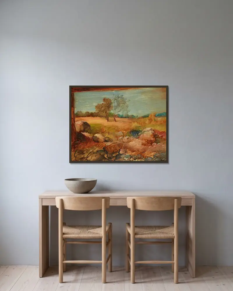 Utsikt från en lada av Wilhelm Busch inramad på en vägg