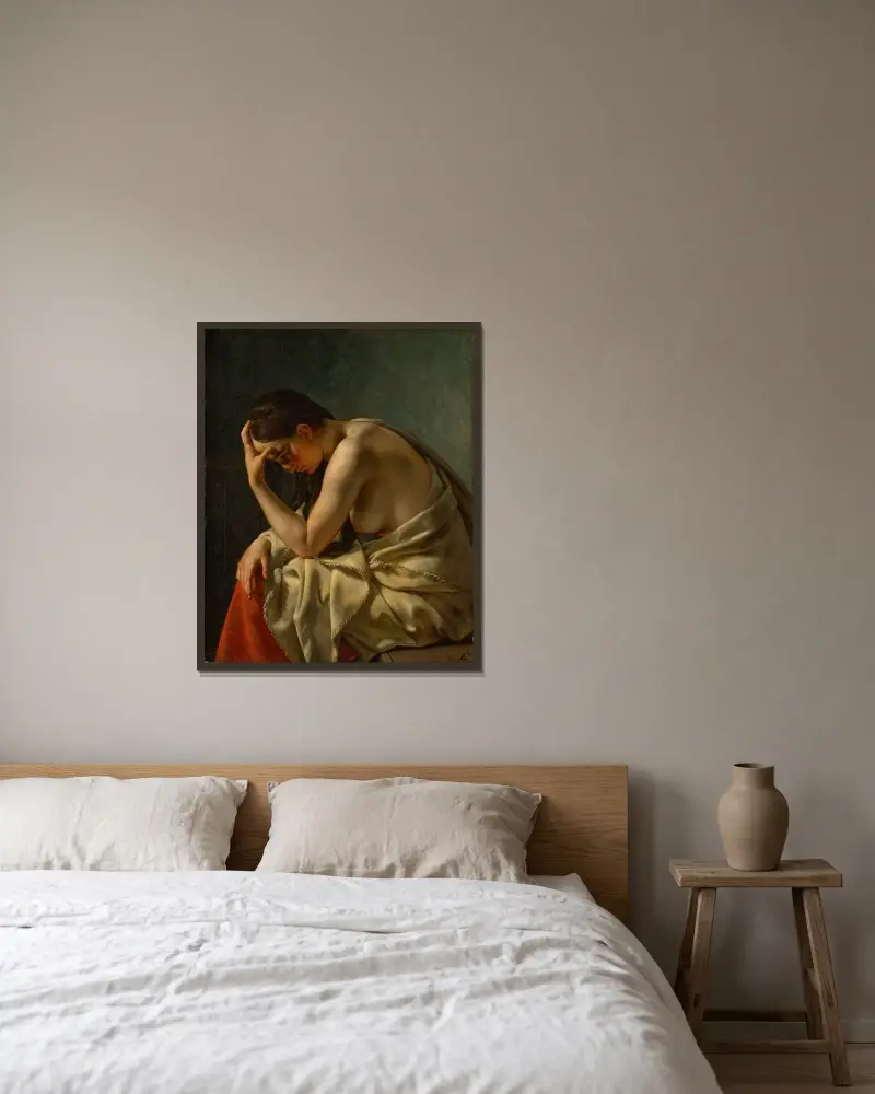 Studie av en kvinna av Christoffer Wilhelm Eckersberg inramad på en vägg