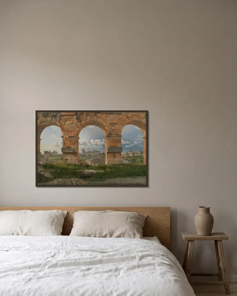 A View through Three Arches of the Third Storey of the Colosseum av Christoffer Wilhelm Eckersberg inramad på en vägg