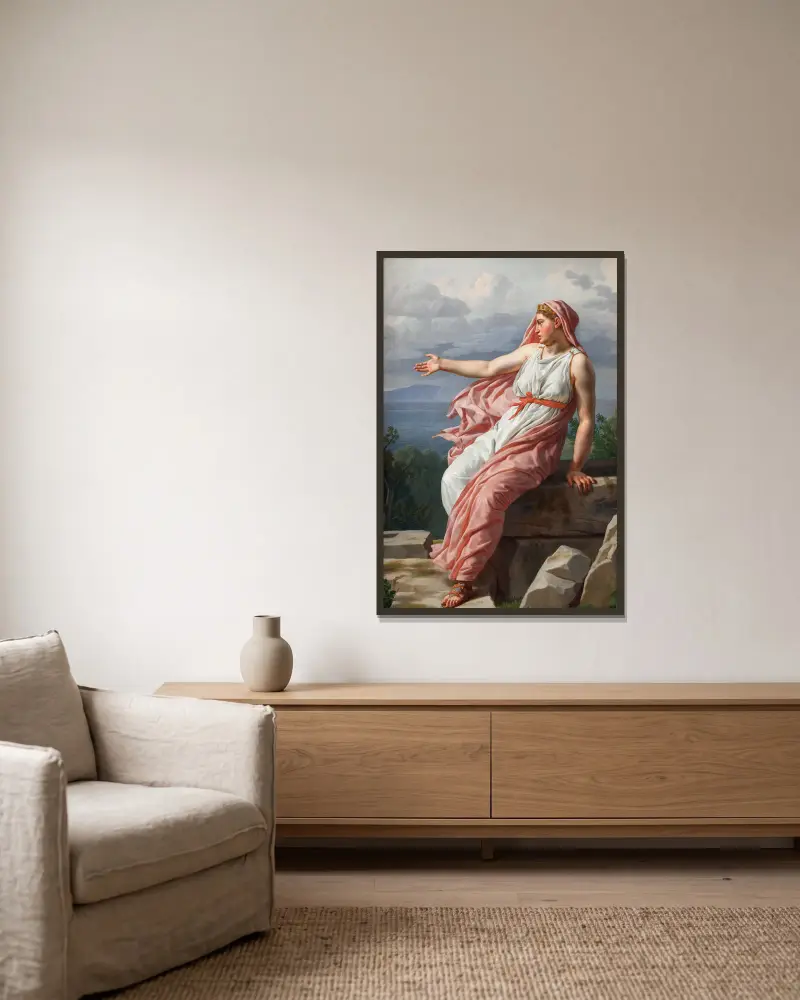Alcyone’s Farewell to her Husband. From Ovid’s Metamorphoses, Song XI av Christoffer Wilhelm Eckersberg inramad på en vägg