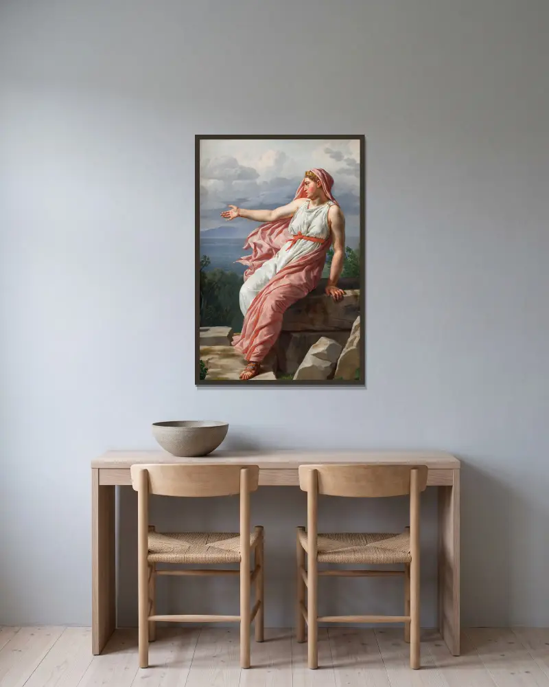 Alcyone’s Farewell to her Husband. From Ovid’s Metamorphoses, Song XI av Christoffer Wilhelm Eckersberg inramad på en vägg