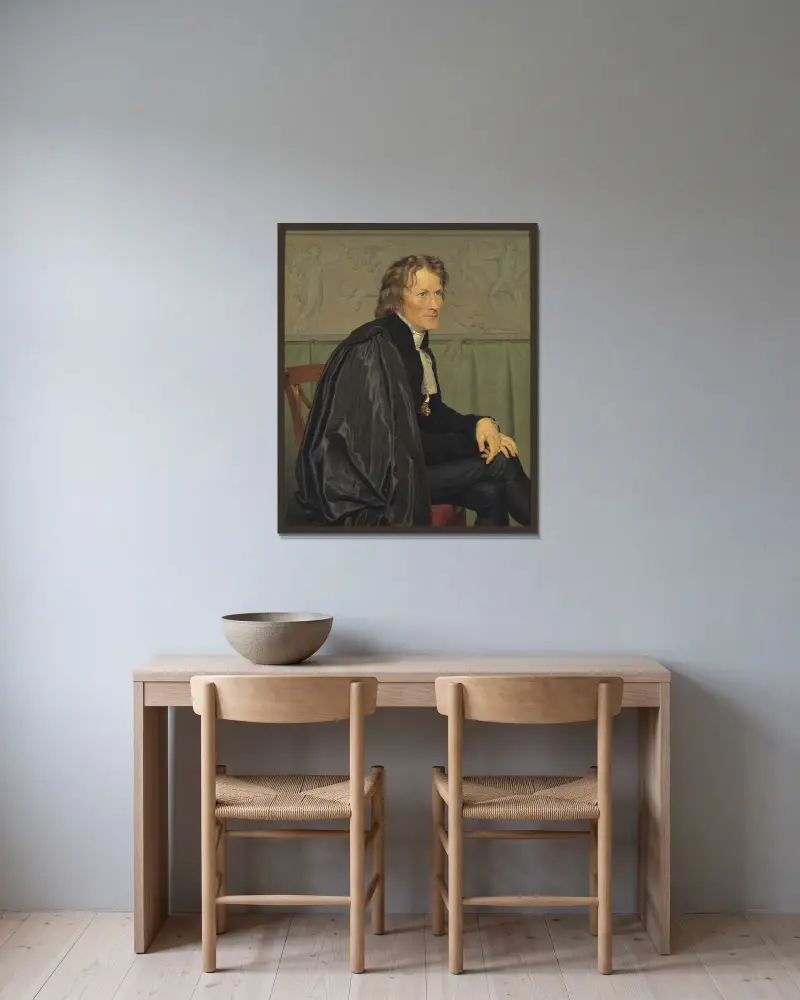 Bertel Thorvaldsen, der dänische Bildhauer von Christoffer Wilhelm Eckersberg gerahmt an einer Wand