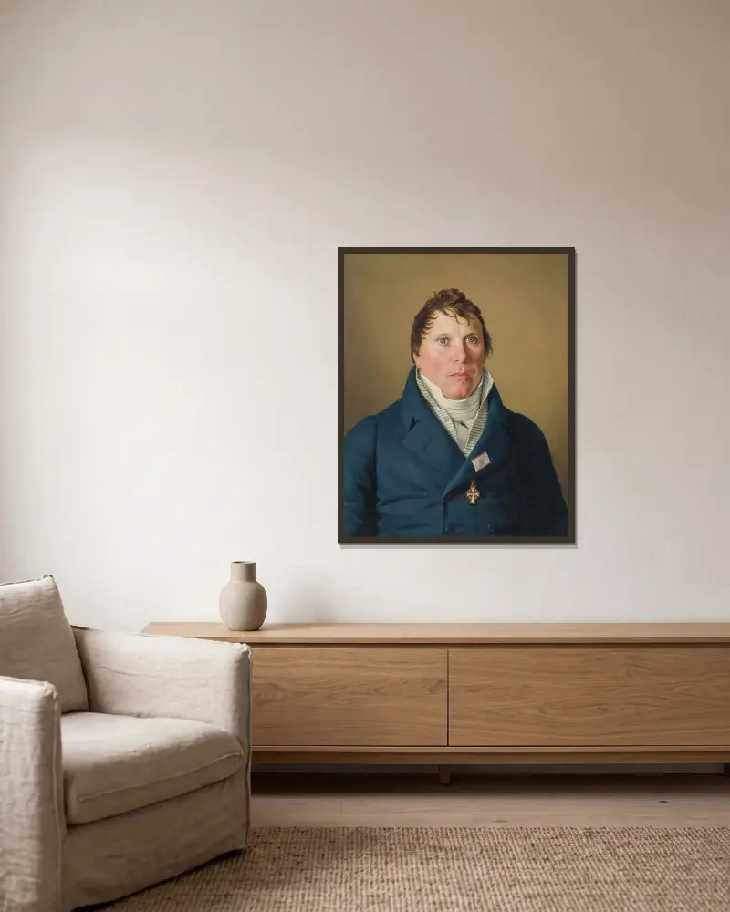 Danske guvernören Lund av Christoffer Wilhelm Eckersberg inramad på en vägg