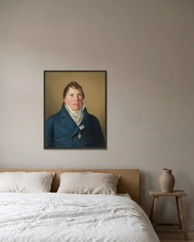 Danske guvernören Lund av Christoffer Wilhelm Eckersberg inramad på en vägg