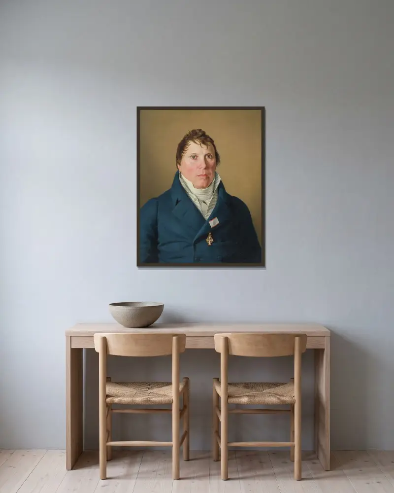 Danske guvernören Lund av Christoffer Wilhelm Eckersberg inramad på en vägg