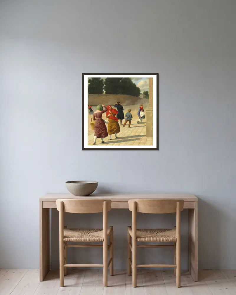 En storm, Christoffer Wilhelm Eckersberg v rámu na stěně