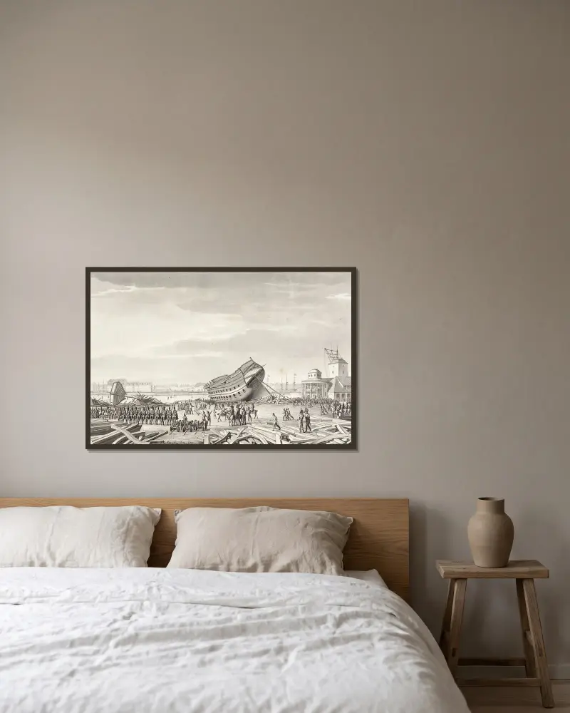 Engelsmännens sista bedrift i Köpenhamn av Christoffer Wilhelm Eckersberg inramad på en vägg