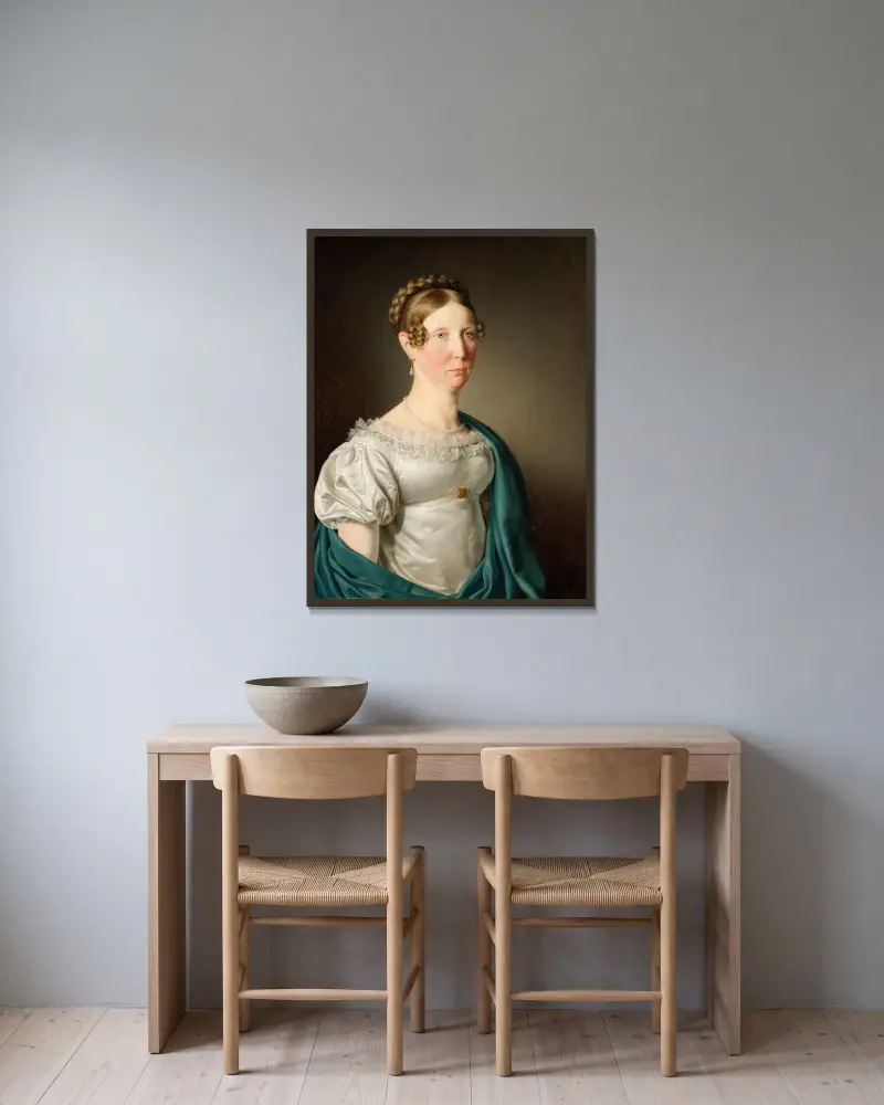 Portrait of a Lady av Christoffer Wilhelm Eckersberg inramad på en vägg