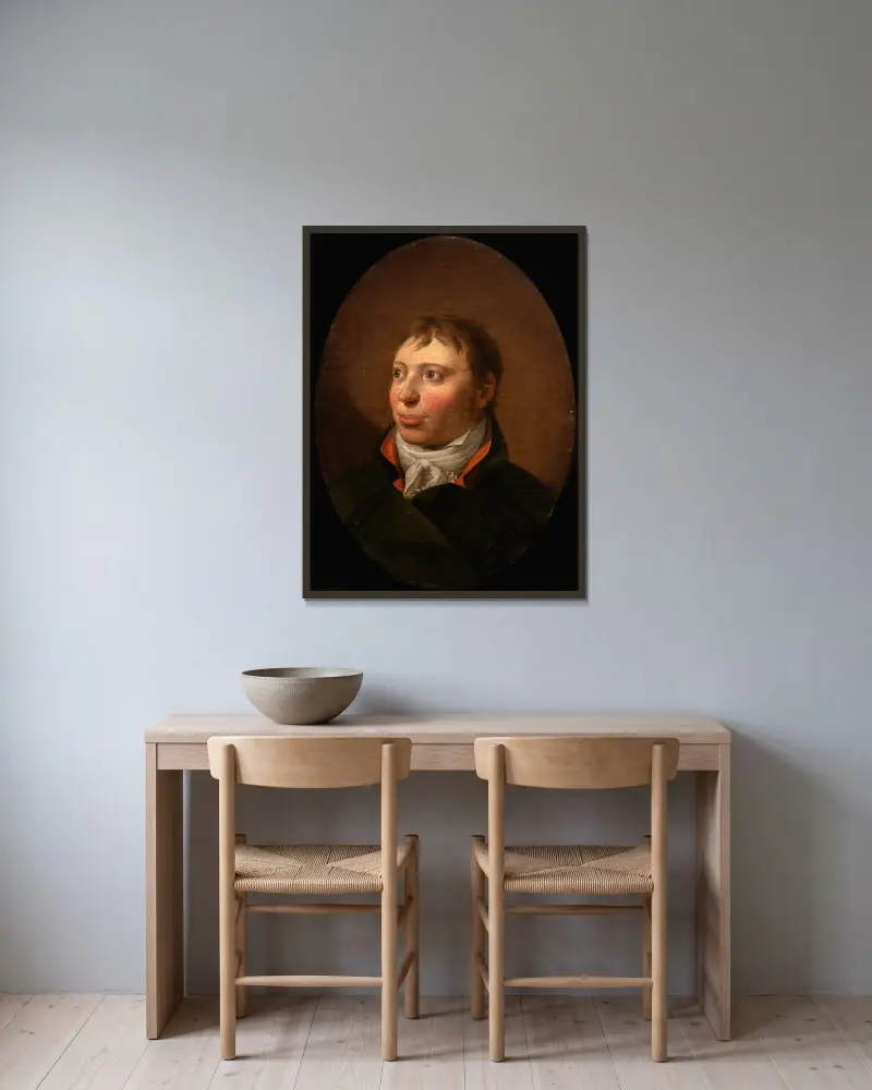 Portrait of a Man av Christoffer Wilhelm Eckersberg inramad på en vägg