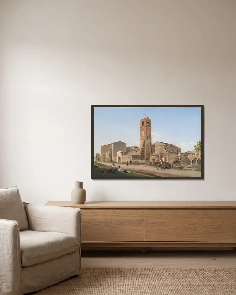 Sant'Agnese fuori le mura, Rom av Christoffer Wilhelm Eckersberg inramad på en vägg