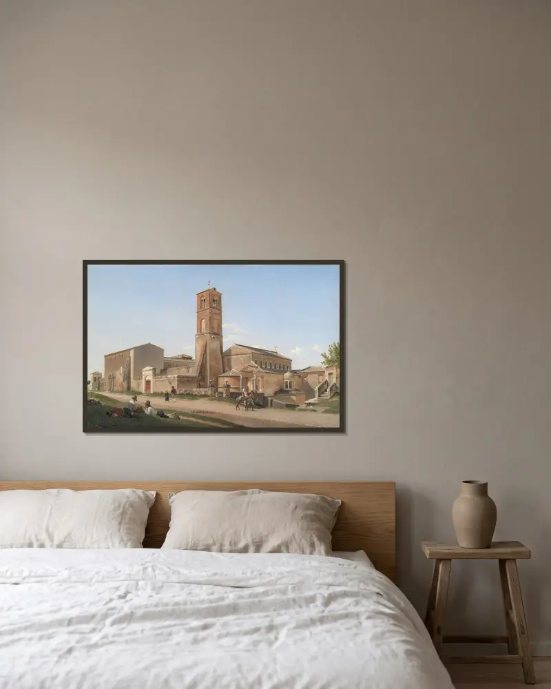 Sant'Agnese fuori le mura, Rom av Christoffer Wilhelm Eckersberg inramad på en vägg