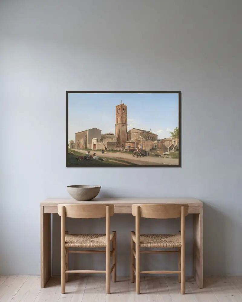Sant'Agnese fuori le mura, Rom av Christoffer Wilhelm Eckersberg inramad på en vägg