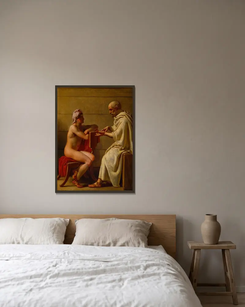Sokrates och Alkibiades av Christoffer Wilhelm Eckersberg inramad på en vägg