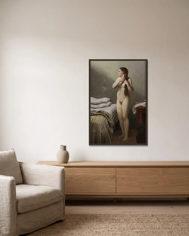 Studie av en modell av Christoffer Wilhelm Eckersberg inramad på en vägg