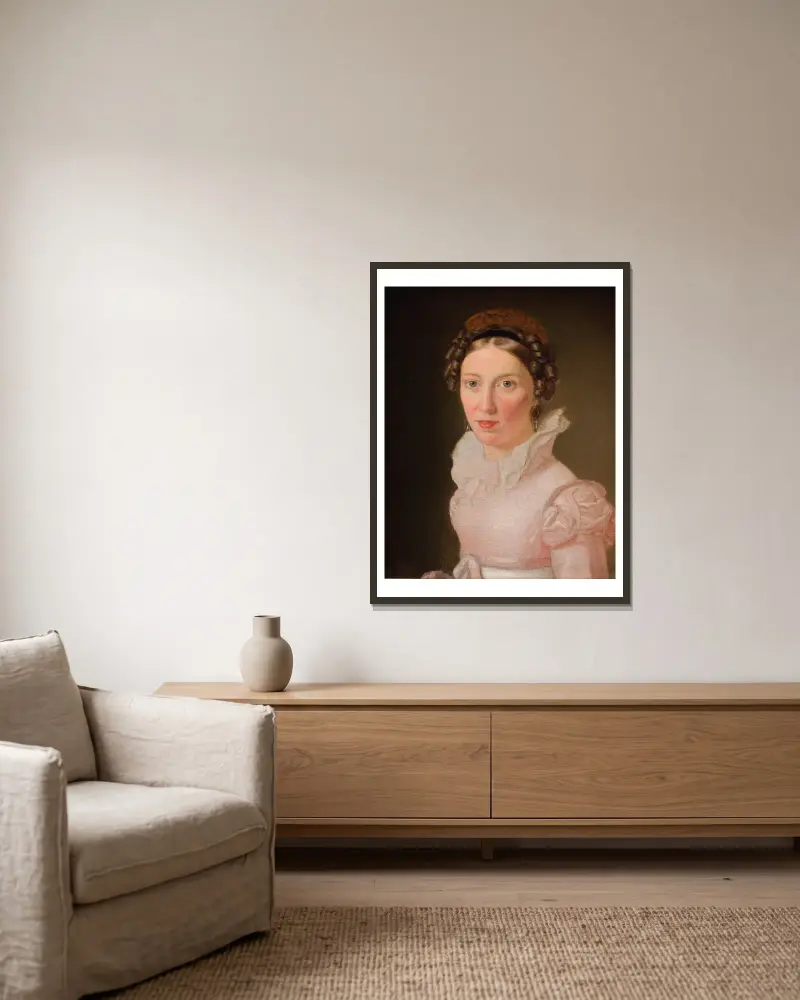 Suzanne Juel. The Artist’s Sister-in-Law and later to Become his Third Wife av Christoffer Wilhelm Eckersberg inramad på en vägg