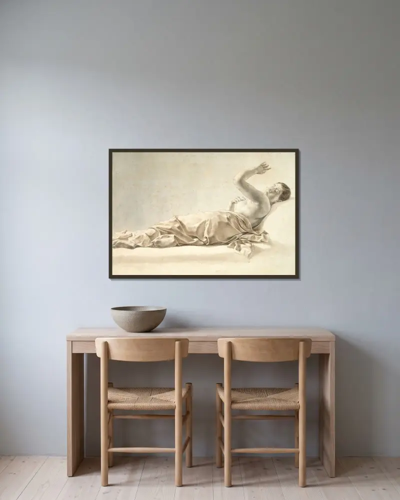 Alkyones dröm av Christoffer Wilhelm Eckersberg inramad på en vägg