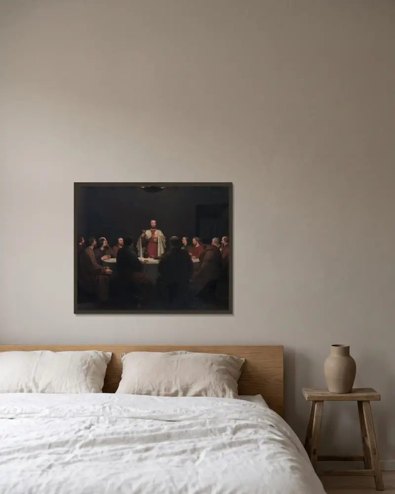Nattvarden av Christoffer Wilhelm Eckersberg inramad på en vägg