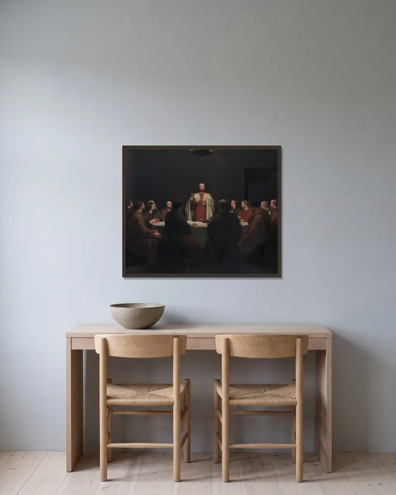Nattvarden av Christoffer Wilhelm Eckersberg inramad på en vägg