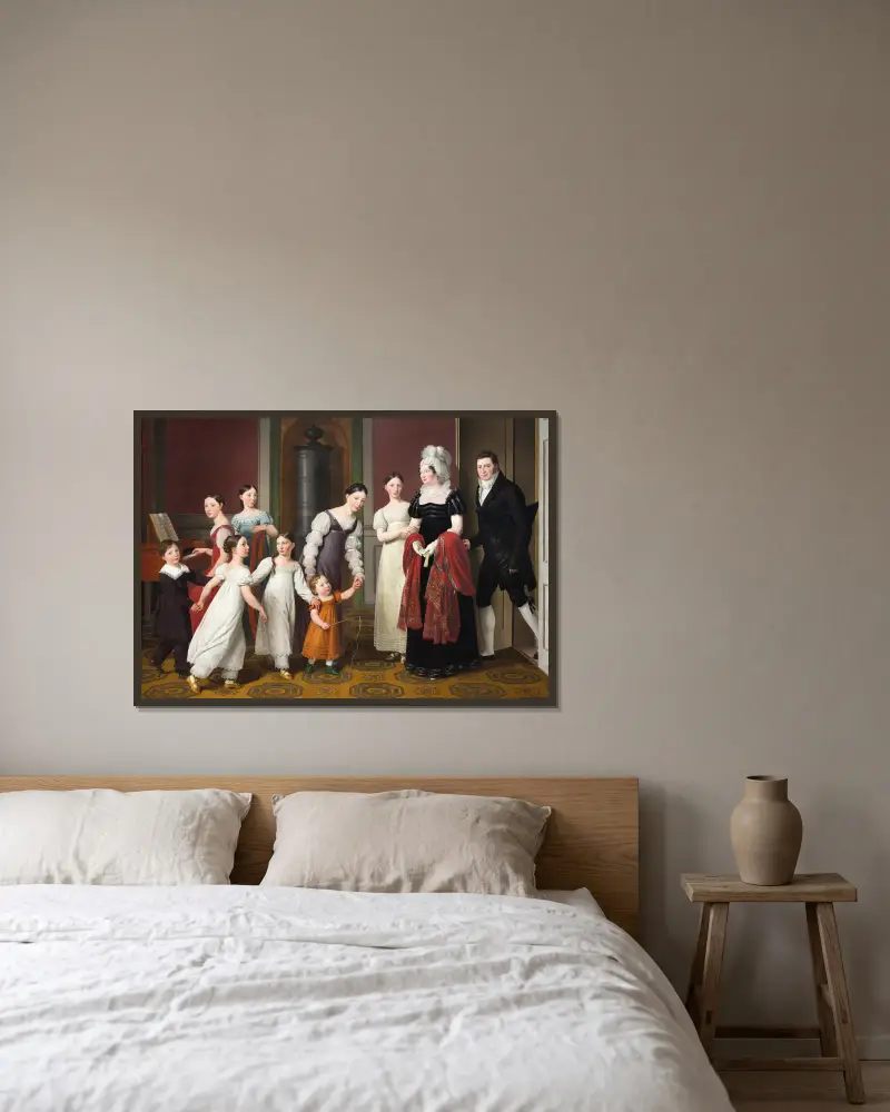 The Nathanson Family av Christoffer Wilhelm Eckersberg inramad på en vägg