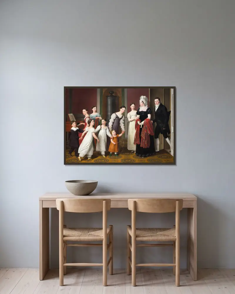 The Nathanson Family av Christoffer Wilhelm Eckersberg inramad på en vägg