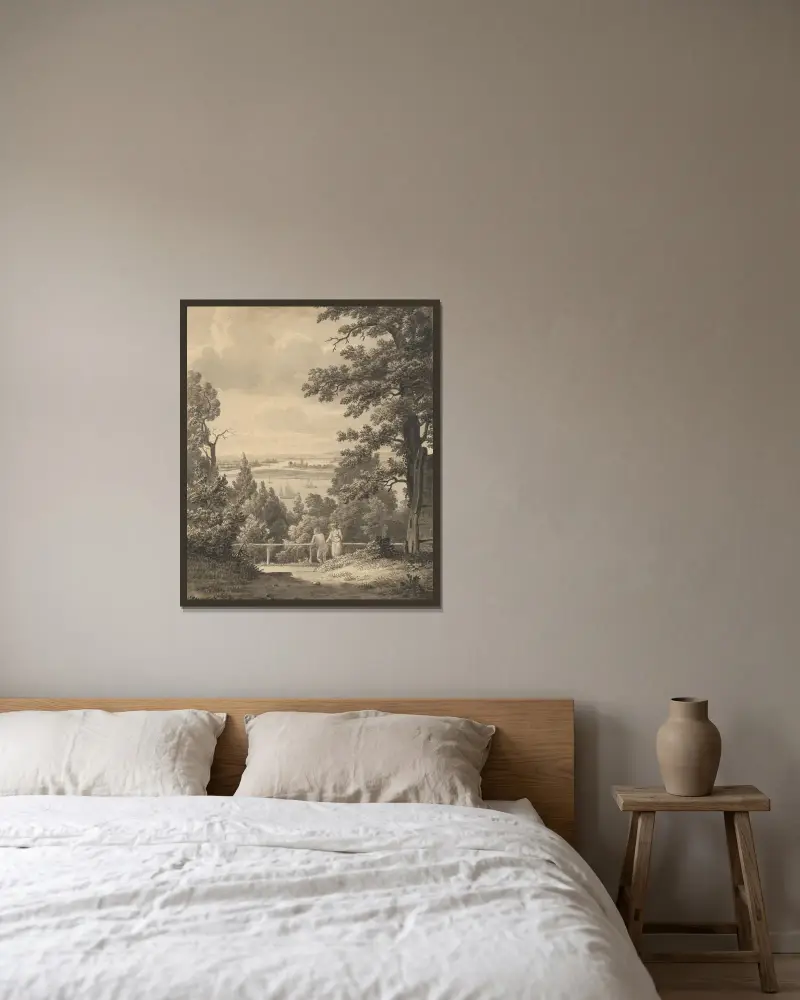 Utsikt från Altona över Elbe av Christoffer Wilhelm Eckersberg inramad på en vägg