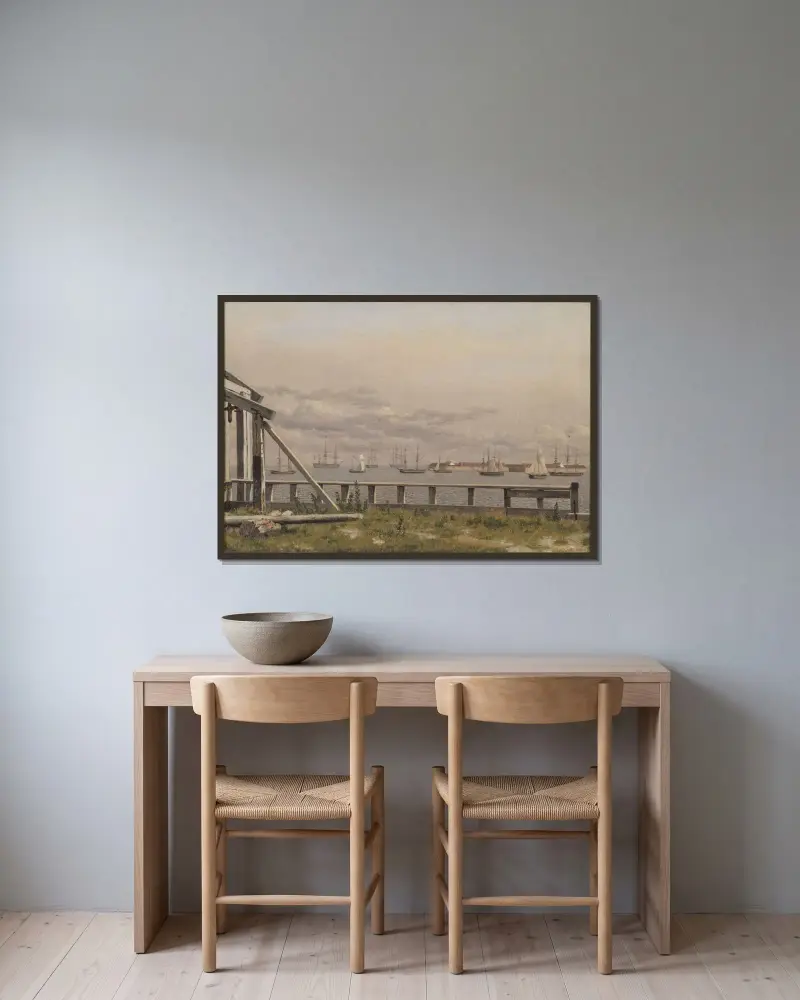 Utsikt från kalkugnarna i Köpenhamn av Christoffer Wilhelm Eckersberg inramad på en vägg