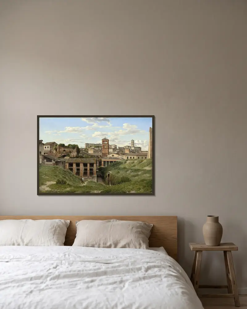 Utsikt över Cloaca Maxima, Rom av Christoffer Wilhelm Eckersberg inramad på en vägg
