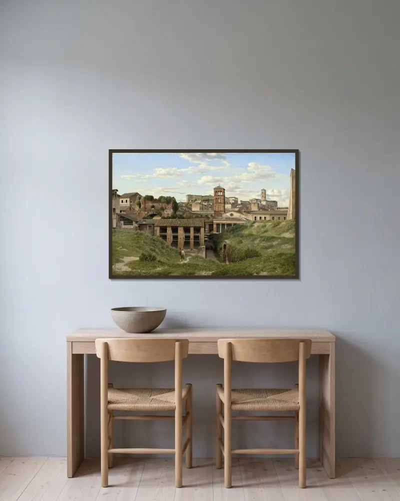 Utsikt över Cloaca Maxima, Rom av Christoffer Wilhelm Eckersberg inramad på en vägg