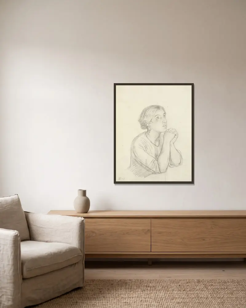 Betende Italienerin, Brustbild von Wilhelm Marstrand gerahmt an einer Wand