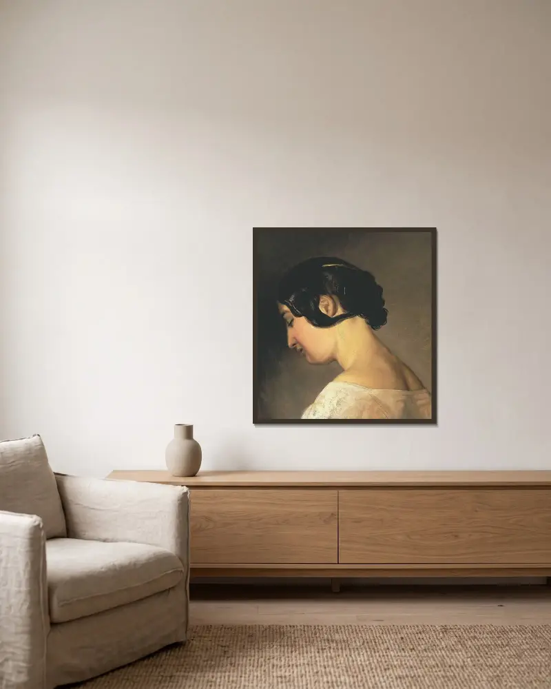 Italienerin von Wilhelm Marstrand gerahmt an einer Wand