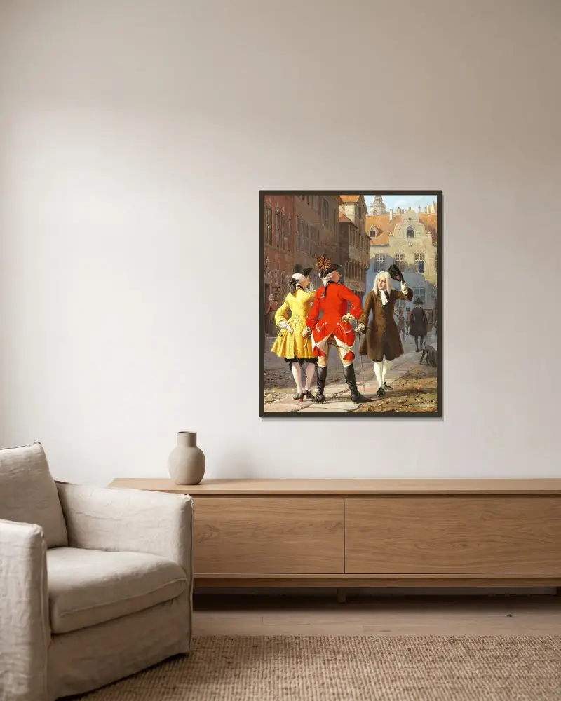 Jacob von Thybo und Jean de France von Wilhelm Marstrand gerahmt an einer Wand