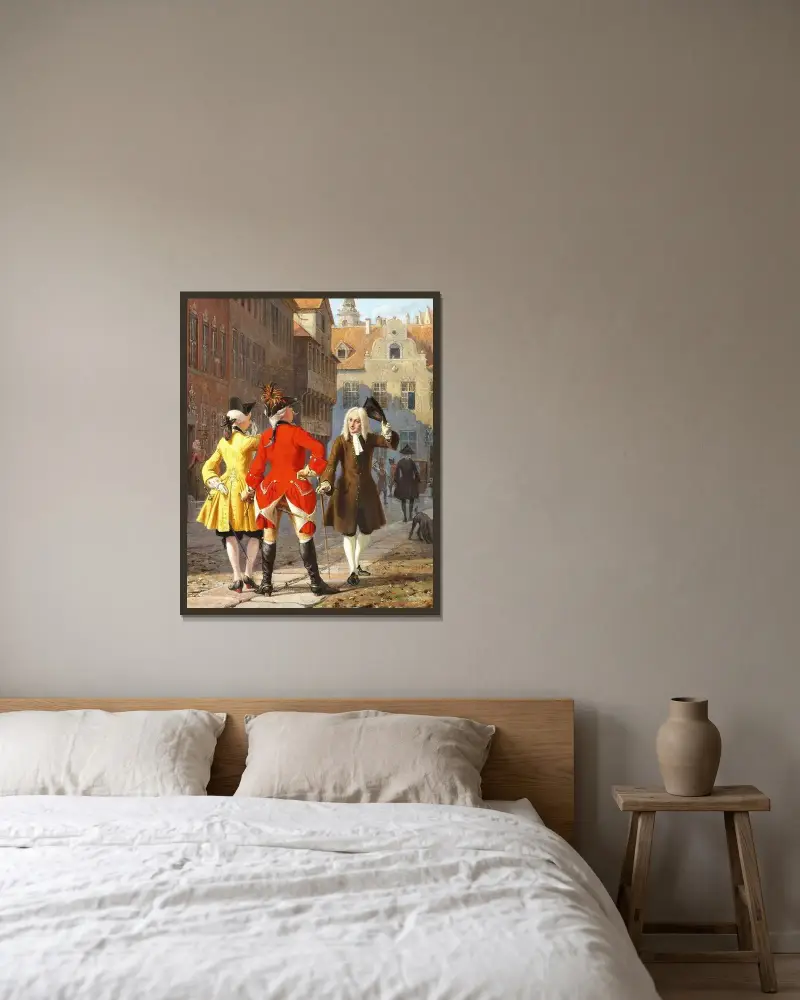 Jacob von Thybo und Jean de France von Wilhelm Marstrand gerahmt an einer Wand