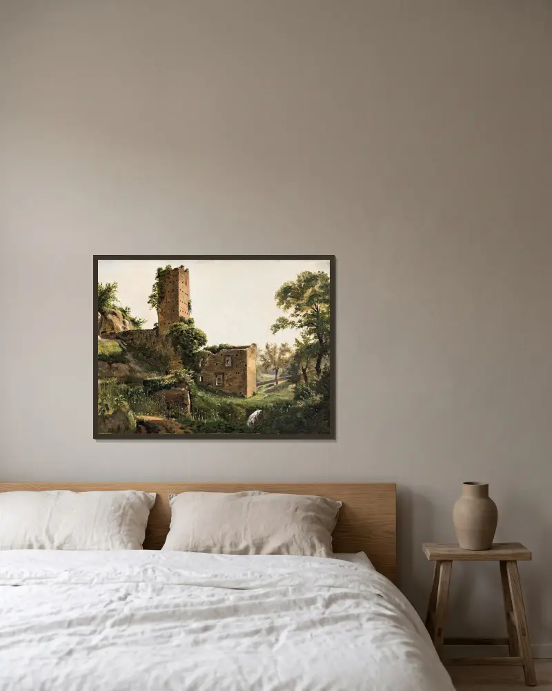 Landschaft mit Ruinen von Wilhelm Marstrand gerahmt an einer Wand