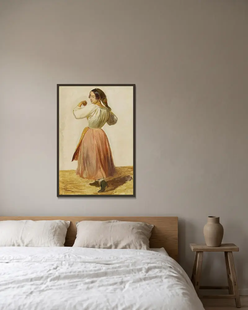 Studie einer tanzenden Italienerin von Wilhelm Marstrand gerahmt an einer Wand