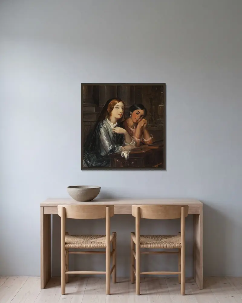 Venezianische Frauen in einer Kirche von Wilhelm Marstrand gerahmt an einer Wand