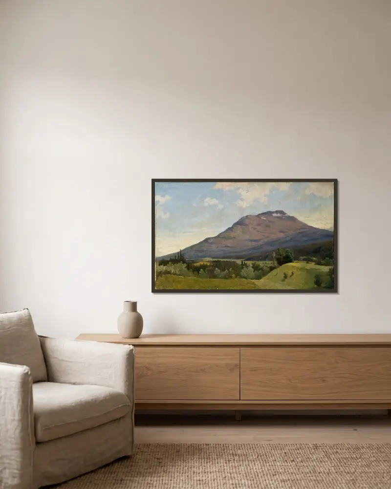 Summer Landscape with Mountain av Gustaf Wilhelm Palm inramad på en vägg