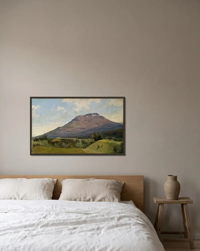 Summer Landscape with Mountain av Gustaf Wilhelm Palm inramad på en vägg