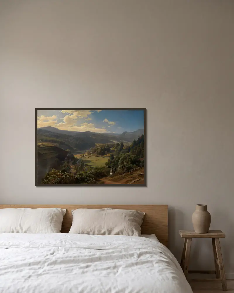 Das Geroldsauertal bei Baden-Baden von Johann Wilhelm Schirmer gerahmt an einer Wand