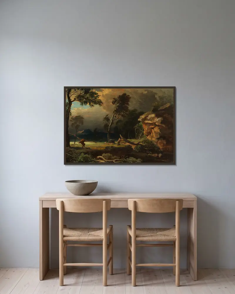 Ucieczka Kaina, Johann Wilhelm Schirmer w ramie na ścianie