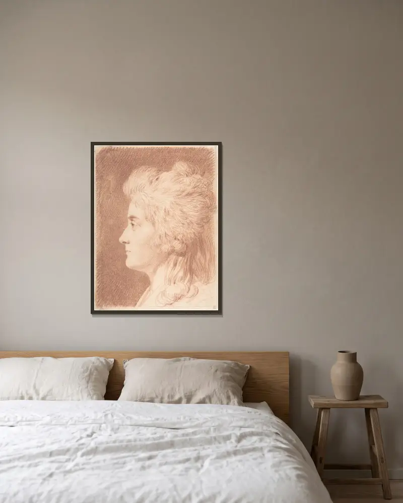 Profile Portrait of Miss Wieling av Johann Heinrich Wilhelm Tischbein inramad på en vägg