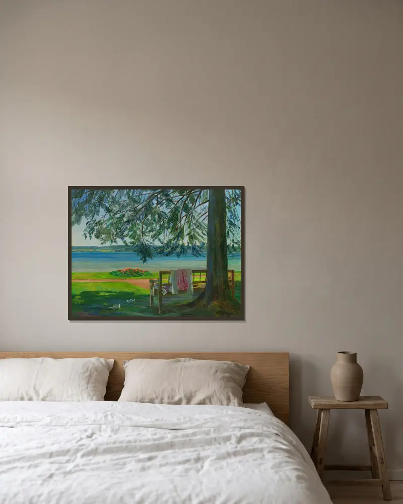 Aussichtsplatz am Starnberger See, 1911 – nr 1 av Wilhelm Trübner inramad på en vägg