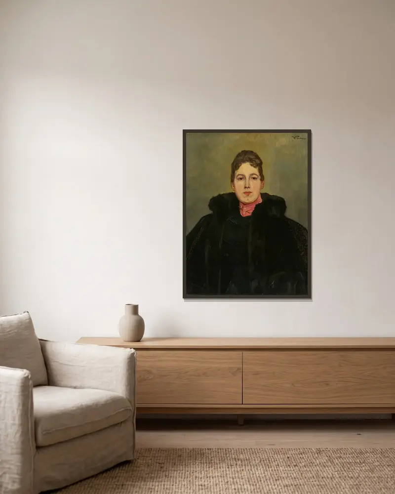 Portrait of an Unknown Lady av Wilhelm Trübner inramad på en vägg