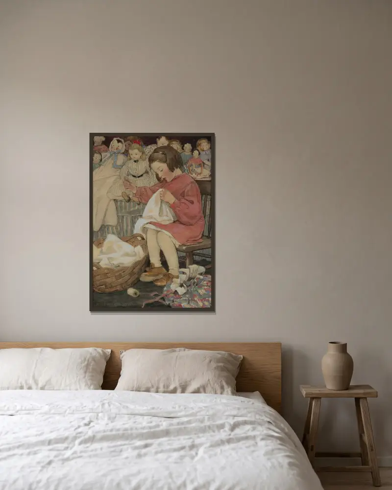 Hur flitig är den lilla bi av Jessie Willcox Smith inramad på en vägg