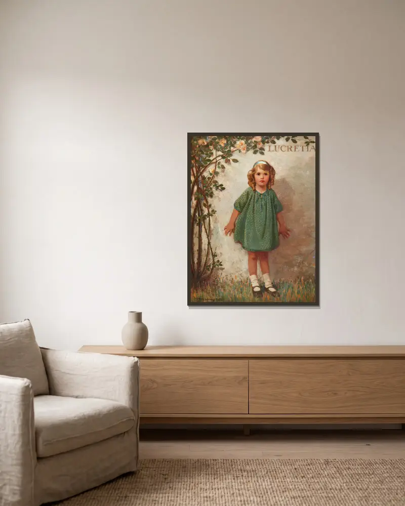 Lucretia von Jessie Willcox Smith gerahmt an einer Wand
